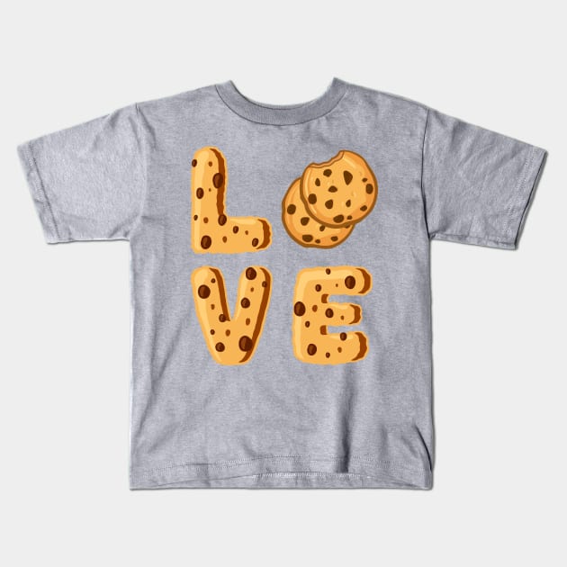 Chocolate chip cookies Baking Sweet - Love Kids T-Shirt by JunThara